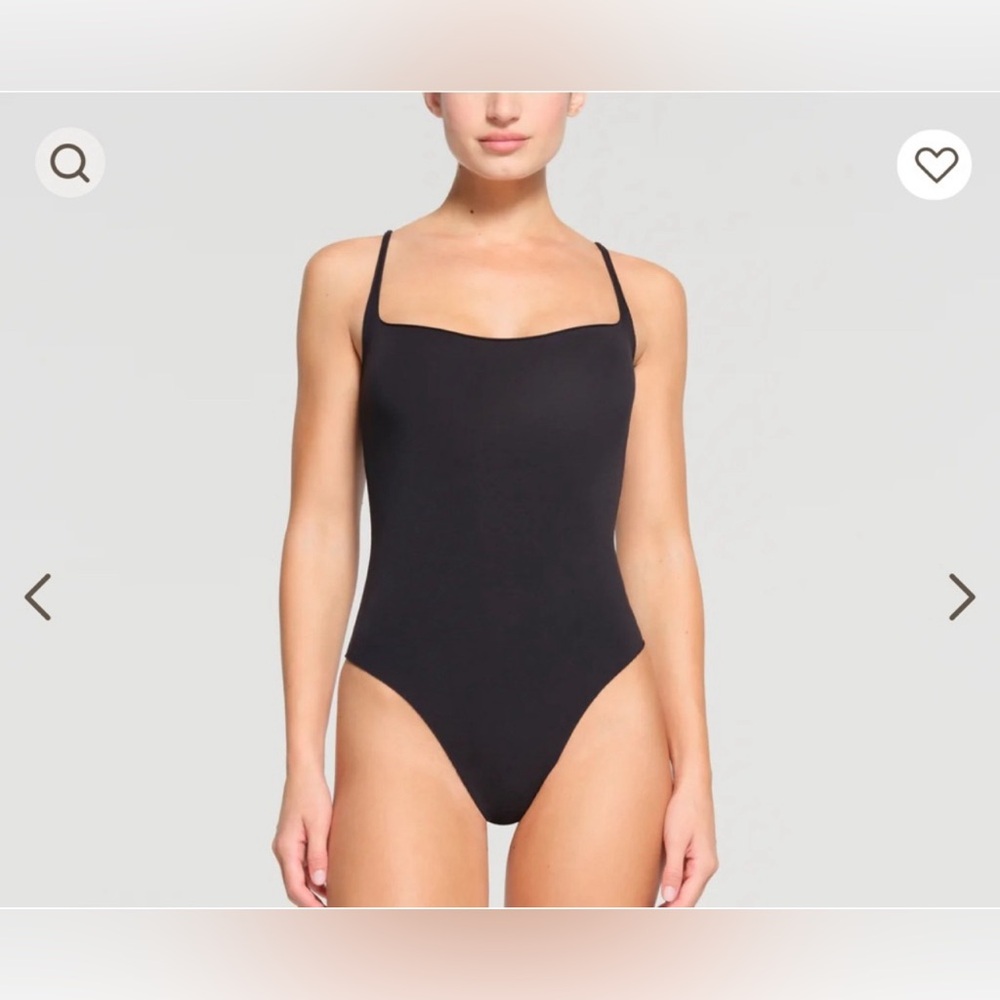 Skims Raw Edge Bodysuit Onyx Sz L
